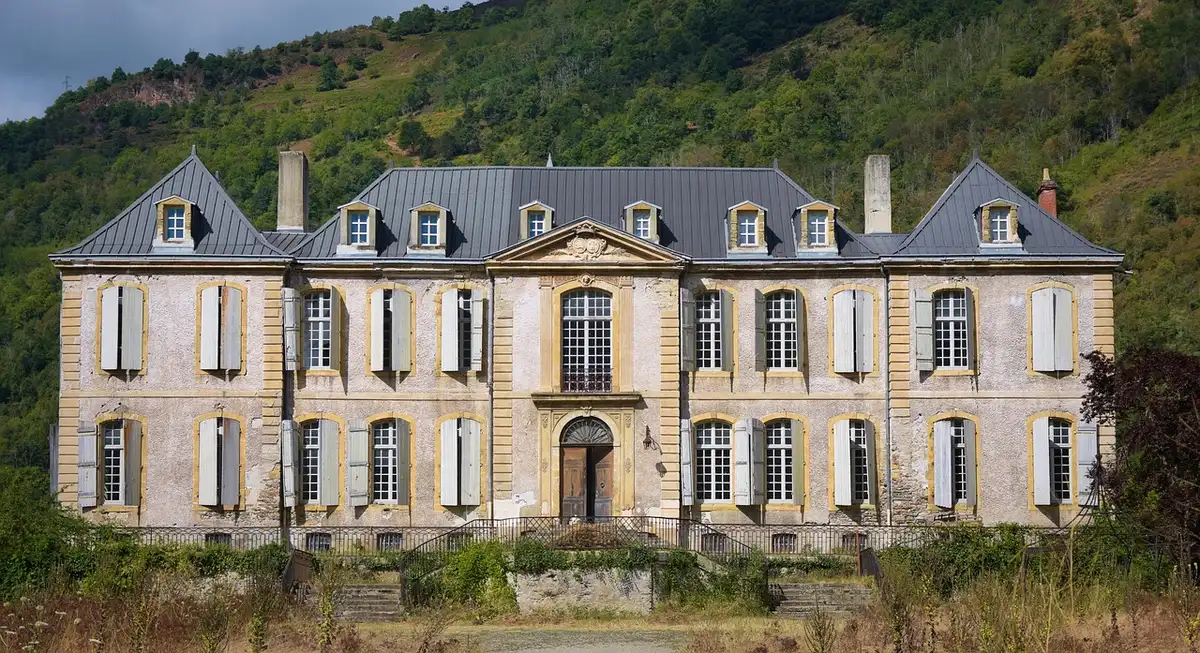 Film crew on location at a historic château in Paris for period drama